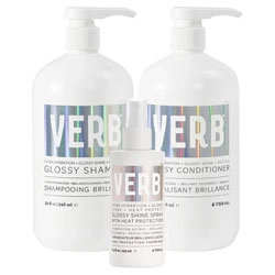 VERB Glossy Shampoo, Conditioner & Shine Spray Trio
